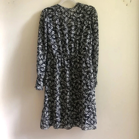 J. Crew Floral Chiffon Ruffle Sleeve Spring Prairie Tie Dress Small - Picture 6 of 8